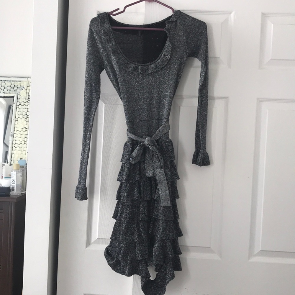 BCBG Maxazria ruffled long sleeve dress